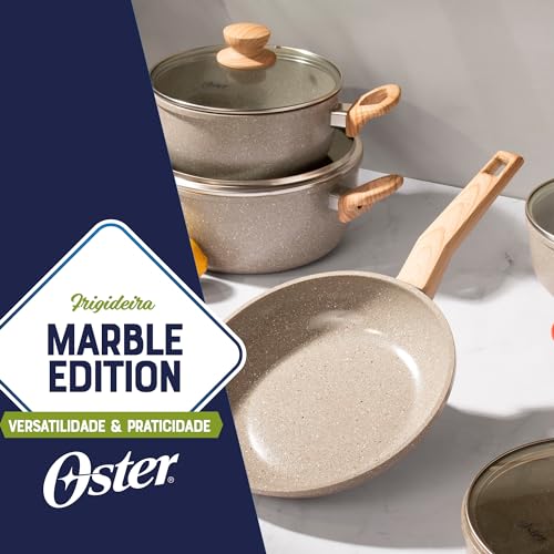 OSTER Frigideira Antiaderente de Cerâmica 24cm Marble Edition - Construção em Alumínio e Revestiment