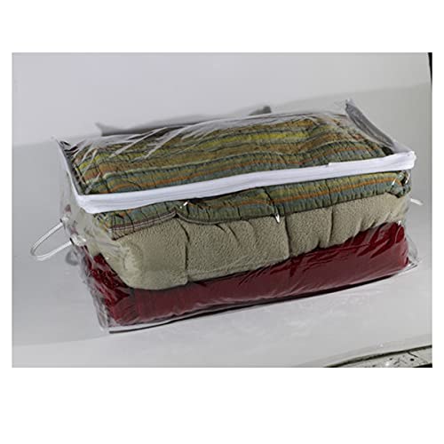 2 Organizadores Transparente Multiuso Com Alça Roupa Cama