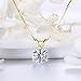 DYUNQ 1-3 CT Moissanite Necklace for Women, Solitaire Lab Imitation Diamond Pendant, 18K White Gold Plated D Color Round Cut 925 Sterling Silver Necklace, GRA Certified, 18+2 inch Box Chain