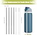 XZESH Metal Straw Replacement for Owala Water Bottle 40 oz Accessories, With 2 Straw Cleaner, Reusable Stainless Steel Straws Compatible With Owala FreeSip Water Bottle - 4pcs