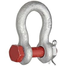 Crosby Bolt Type Anchor Shackle Carbon Steel, Galvanized, 6-1/2 Ton WLL, 7/8" Size, G-2130