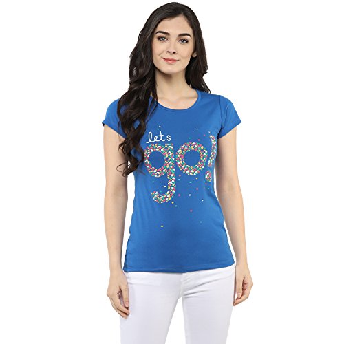 Image of Modeve Women Printed Cotton Blend Half Sleeve Round Neck T-Shirt for Summer