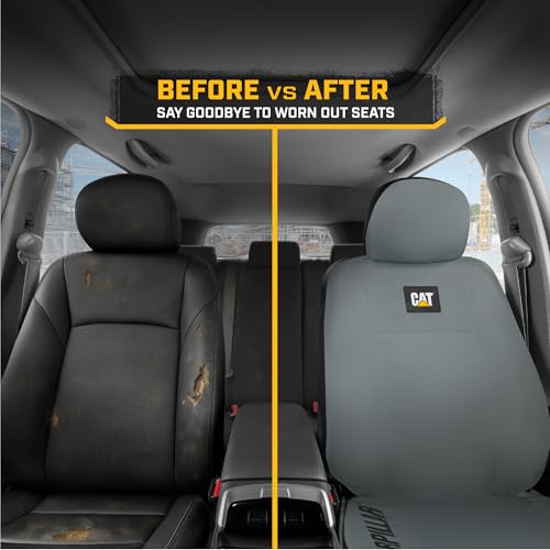 CAT DuraDrive Car Front Seat Cover – (1) pc, Gray Oxford, Heavy Duty Protection, Semi-Universal Fit – Durable Water-Resistant Auto Seat Protector for Truck, SUV, Sedan – Easy Install & Washable by CAT - Used condition - Image 4