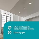 EGLO Zestaw reflektorów do zabudowy Barranco,owa lampa sufitowa obrotowa okrągła bez żarówek reflektor sufitowy z białego tworzywa sztucznego oprawka GU10 Ø 9 cm