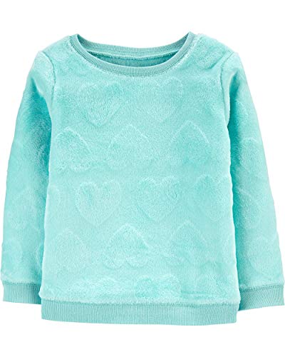 Sweatshirt cœur duveteux Carter's menthe 3 mois au toucher peluche unique