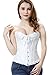 everbellus corsé sobre pecho de encaje satinado, escote corazón blanco blanco Small