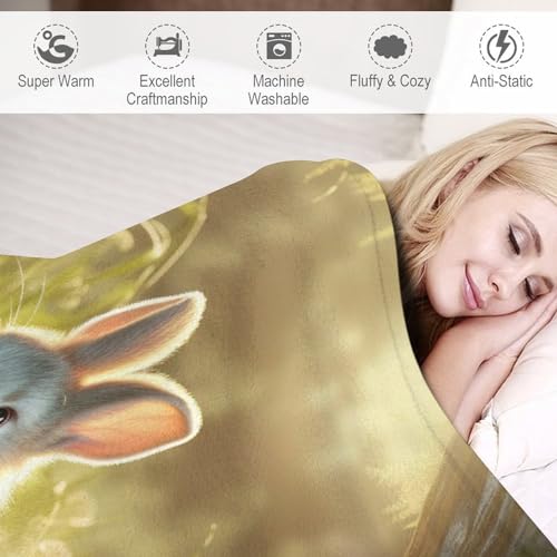 Couverture flanelle lapin de qualité supérieure pour lit et sofa douillet - 4