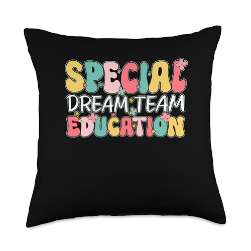 Retro Special Education Squad Groovy Dream Team SPED Teacher Throw Pillow
