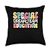 Retro Special Education Squad Groovy Dream Team SPED Teacher Throw Pillow