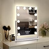 WEILY Hollywood Makeup Mirror with Lights, Large Lighted Vanity Mirror with 3 Color Light & 12 Dimmable Led Bulbs,Smart Touch Control Screen & 360 Degree Rotation