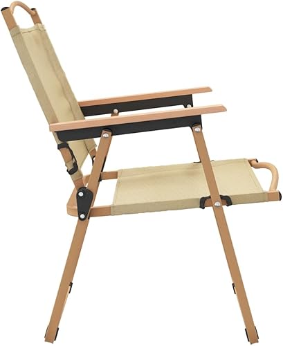 Miniatura 6 de Sillas de camping, 2 piezas, color beige, 21.3 x 21.7 x 30.7 pulgadas, tela Oxford, silla de patio al aire libre, sillas de césped para comedor,