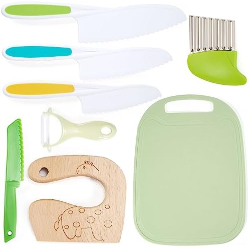 SunAurora 22 Pièces Couteaux Cuisine Enfants – Kit Sécurité Sans Danger, Ustensiles Pour Couper Fruits & Légumes
