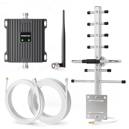 ORBOCOM teléfono móvil señal Booster Soporta Bandas de frecuencia 7 y 20 para 4G/3G/2G gsm LTE teléfono móvil señal Booster|High Ganancia al Aire Libre Antena Yagi
