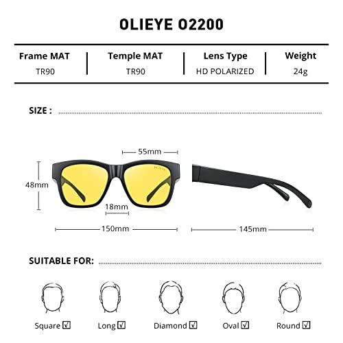 Night Driving Glasses Wraparound Fit over Sunglasses for Men - Women Around Shield Sunglasses Leather Eyeglasses Case2