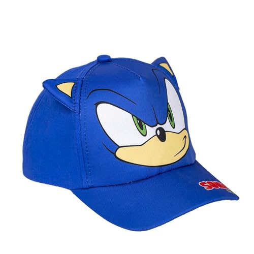 Cerdá Gorra Infantil de Sonic   Color Azul   Medida de 53 cm   Elaborada con Algodón y Poliéster   Gorra con la Forma de Sonic   Producto Original Diseñado en España