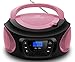 Produktbild Tragbarer CD-Player | CD/CD-R | USB | FM Radio | AUX-In | Kopfhöreranschluss | Kinder Radio | Boombox | CD-Radio | Stereoanlage | Kompaktanlage (Pretty Pink)