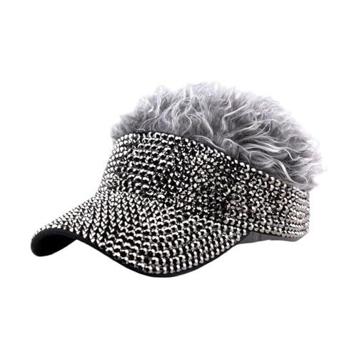 Stylish Rhinestones Studded Baseball Hat Adjustable Open Top Sunproof Headwear for Adult Party and Outdoor Activity Breathabl