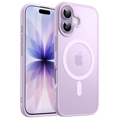 JETech Cover Magnetica per iPhone 17 6,3 Pollici Compatibile con MagSafe, Custodia per Telefono Retro Opaco Traslucido Sottile Minimalista Antiurto (Lavanda)