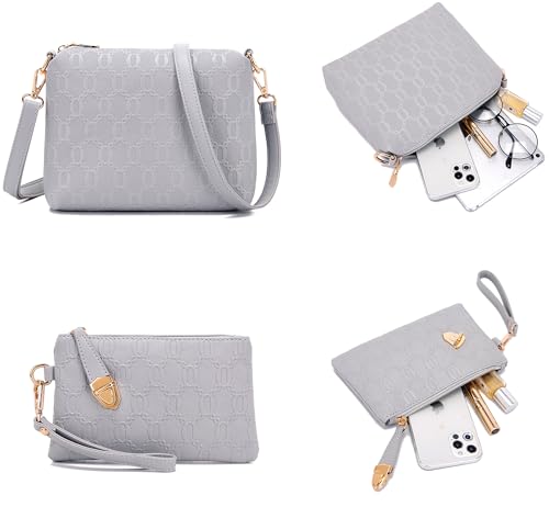 Image of Purse for Women Fashion Medium Shoulder Bag Crossbody Handbag Set 4PCS | Stylish Style,Chain Texture Design,with a Crossbody Strap,4-in-1 Multi-Style Purse Set