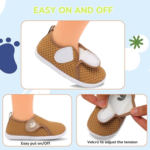 Image of FEETCITY Baby Boys Girls First Walking Shoes Infant Sneakers Crib Shoes Breathable Lightweight Slip On Shoes