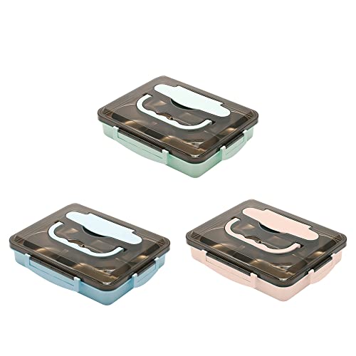 Lancheira de aço inoxidável à prova de vazamentos lancheira de metal Bento box com 5 compamentos div