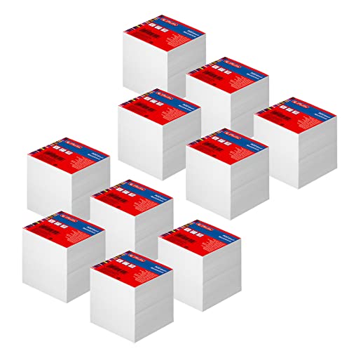 Herlitz Notizklötze geleimt 9x9x9 cm Weiß Blanko Notizzettel 700 Blatt