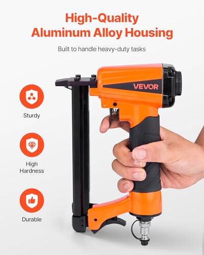 Vevor Troncatrice Sparachiodi Pneumatica, Per Tappezzeria Calibro 21 Per Punti Metallici Da 12,8 Mm Della Serie 80, Graffettatrice Pneumatica Da 70-110 Psi Per Lavorazione Del Legno, Tappezzeria - 5