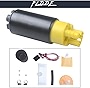 PLDDE New 1pc High Performance Electric Gas Intank EFI Fuel Pump With Strainer/Filter + Rubber Gasket/Hose + Stainless Steel Clamps + Universal Wiring Harness/Plug Pigtail Connector & Installation Kit