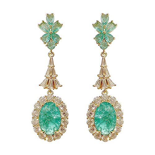 Boucles d'oreilles de mariage en pierres vertes pour femmes