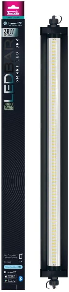 Arcadia LumenIZE Jungle Dawn LED Bar 23 Long 35 Watts High Lumen Output Smart LED Light Bars for Indoor Reptiles Terrariums, Plants and Bioactive Setups, Long Lasting Easy to Use Natural Lighting