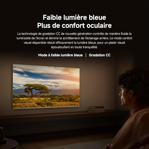 XIAOMI TV A Pro 55, 140 cm (55 Pouces), 4K UHD QLED, Smart TV, Google TV, Contrôle Vocal, HDR10+, Mode Game Boost 120Hz, MEMC, 2Go+8Go, Compatible avec Airplay & Google Cast