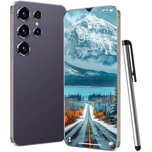 Echoamo C24 Ultra Unlocked Phone, 4GB+128GB Unlocked Android Phones, 6800mAh Battery Smart Phone, 6.3" FHD, Android 13, 5G Dual SIM/Face ID/GPS [Works with T-Mobile, AT&T, Verizon] (Purple)