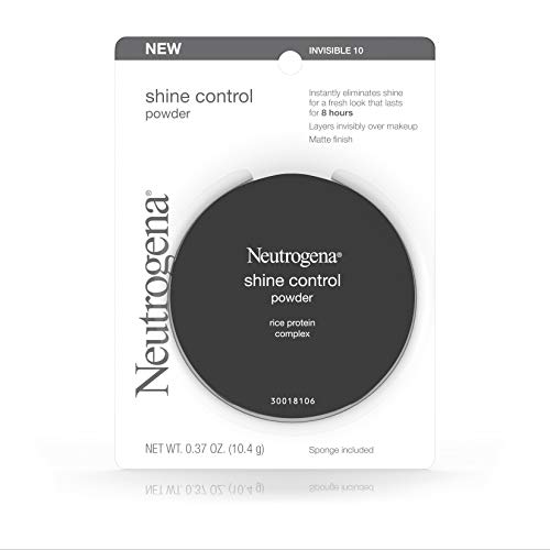 Neutrogena Shine Control Mattifying Face Powder For Oily Or Combination Skin, Lightweight & Oil-Absorbing Powder With Rice Protein, Compact With Application Sponge, Invisible 10,.37 Oz. #TOP4