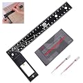 LARMEIL 12 Inch Framing Square Carpenter Square, Tri Square Tool, Try Square for Woodworking, T Square Ruler, L Square Ruler, Right Angle Ruler?Framing Tools, Anodized Ruler Body, Black & Black