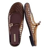 CUSHIONAIRE Java Casual Womens Jelly Flats with Adjustable Strap, Closed Toe Mary Janes Mule Design...