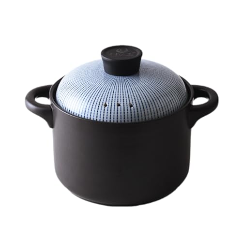 Cocotte 3,5 L en céramique avec couvercle marmite ronde argile S