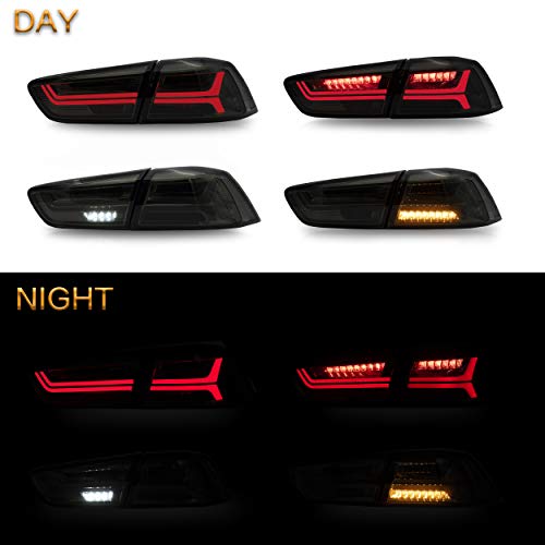 VLAND Tail lights Assembly Fit for Mitsubishi Lancer & EVO X 2008-2020(Not for Sportbacks/fortis/io), Rear Lamp with DRL, Back light w/Fog Lights & Sequential Turn Signal, Smoked by VLAND - Used condition - Image 9