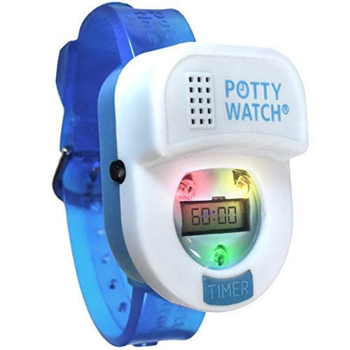 Potty Time:The Original Potty Watch|Water Resistant,Toilet Training Aid,Warranty Included.(30|60|90 Min Automatic Timers Plays Music & Flashing Lights) Blue Watch + Savanna Sticker Chart Kit