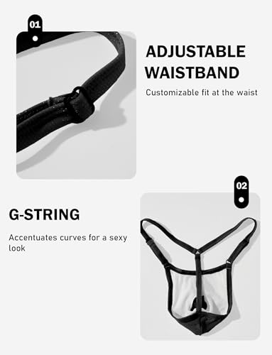 FEOYA Mens T-Back Thongs G-String Briefs Adjustable Bikini Underwear G-String Low Rise4