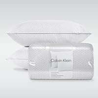 Calvin Klein Geometric Print 20" x 36" King Size Set of 2 Bed Pillows for Sleeping, White