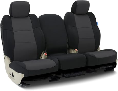 Coverking Custom Fit Seat Cover Designed for Select Toyota Models 1 Row, Neoprene Fabric, Charcoal with Black Sides