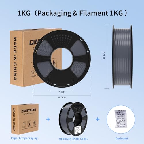 Image of GAINTARM ASA Filament 1.75mm,Premium Weather & UV Resistant Grey 3D Printer Filament,Ideal for Outdoor Functional Parts,Dimensional Accuracy + /- 0.02mm,1kg Spool (2.2lbs)