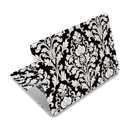 PLIGREAT Retro Flores Laptop Skin Pegatinas Reutilizables Netbook Skin Pegatinas de Vinilo para PC Cubierta de Teclado Universal 12 13 13.3 14 y 15 pulgadas Protector de Pantalla para Portátiles
