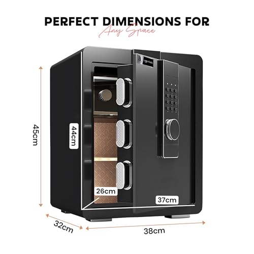 Image of Amazon Basics Pro Gross Capacity - 54L (Net - 49L), Digital Password Safe Locker Box for Home & Office | Electronic Security Locker Safe With Motorized Locking, Strong Steel Body, Anti Theft Design