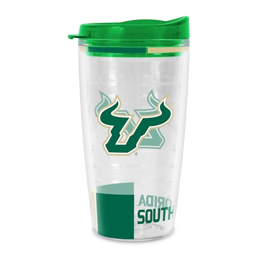 Rico Industries NCAA South Florida Bulls - USF Double Wall 16oz Tritan Tumbler