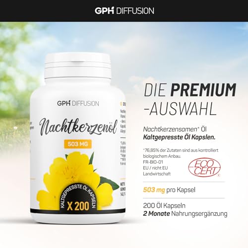 Nachtkerzenöl-Kapseln von GPH Diffusion in Bio-Qualität