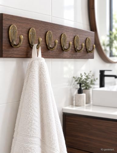 Foto von Fuxxer Wandhaken Vintage, oval, Eisen, mit Schrauben, 6 Stück, Bronze