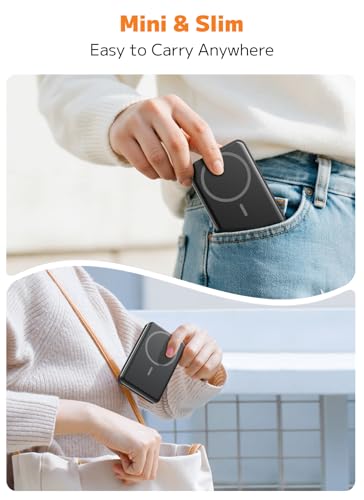 for Magsafe Portable Charger,10000mAh Power Bank with Type-C 20W PD Fast Charging, Lightweight and Slim, LED Display for Magsafe Battery Pack for iPhone 17/16/15/14 All Series, Black - Image 5
