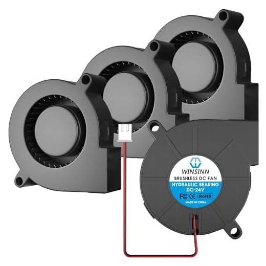 WINSINN 50mm 5015 Blower Fan 24V, 3D Printer 24 Volt Fans Blower Turbine Turbo Hydraulic Bearing, Brushless Cooling 50mmx15mm 2PIN (Pack of 4Pcs)