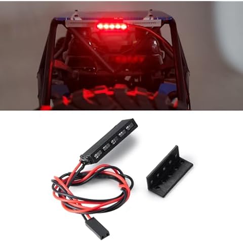 WEFEINO RC LED Lights 32mm 65mm RC Brake Light Stop Lamp for 1/10 RC Crawler Axial SCX10 90046 Wraith RR10 TRX4 D90 (32mm-Red) Cover